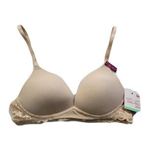 NEW So Intimate Kohl's Women's 34B Bra Beige Wireless Smooth Lined Soft Lift NWT